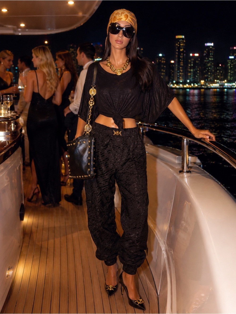 NWT Versace Greca Cargo Pants w/ Medusa Buckle